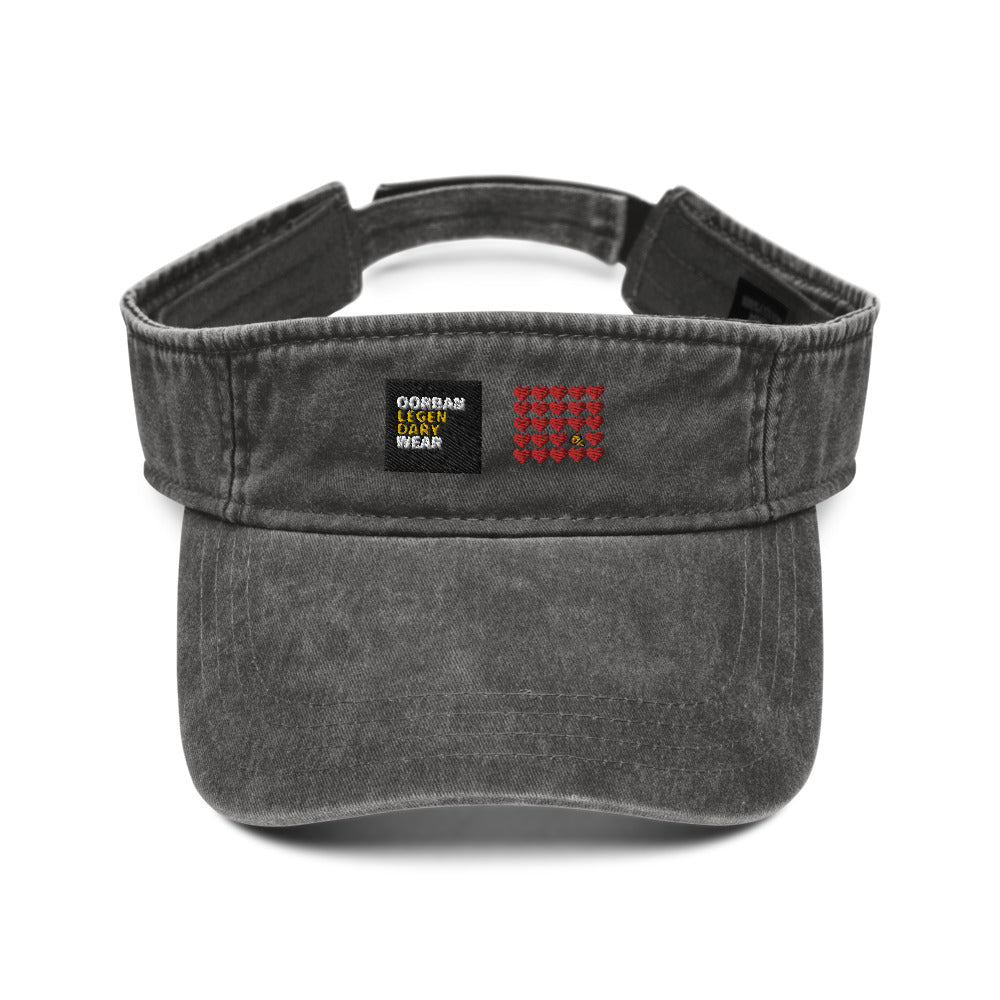 Love-Love-Pizza Pixel Denim Visor